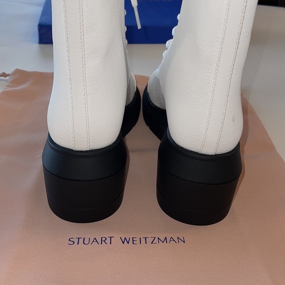 Stuart Weitzman Nisha White Lace-Up Boots Size 8.5 C NIB - Picture 6 of 17